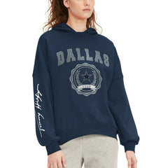 Dallas Cowboys Tommy Hilfiger Women's Becca Dropped Shoulders Pullover Hoodie | NFL Outlet