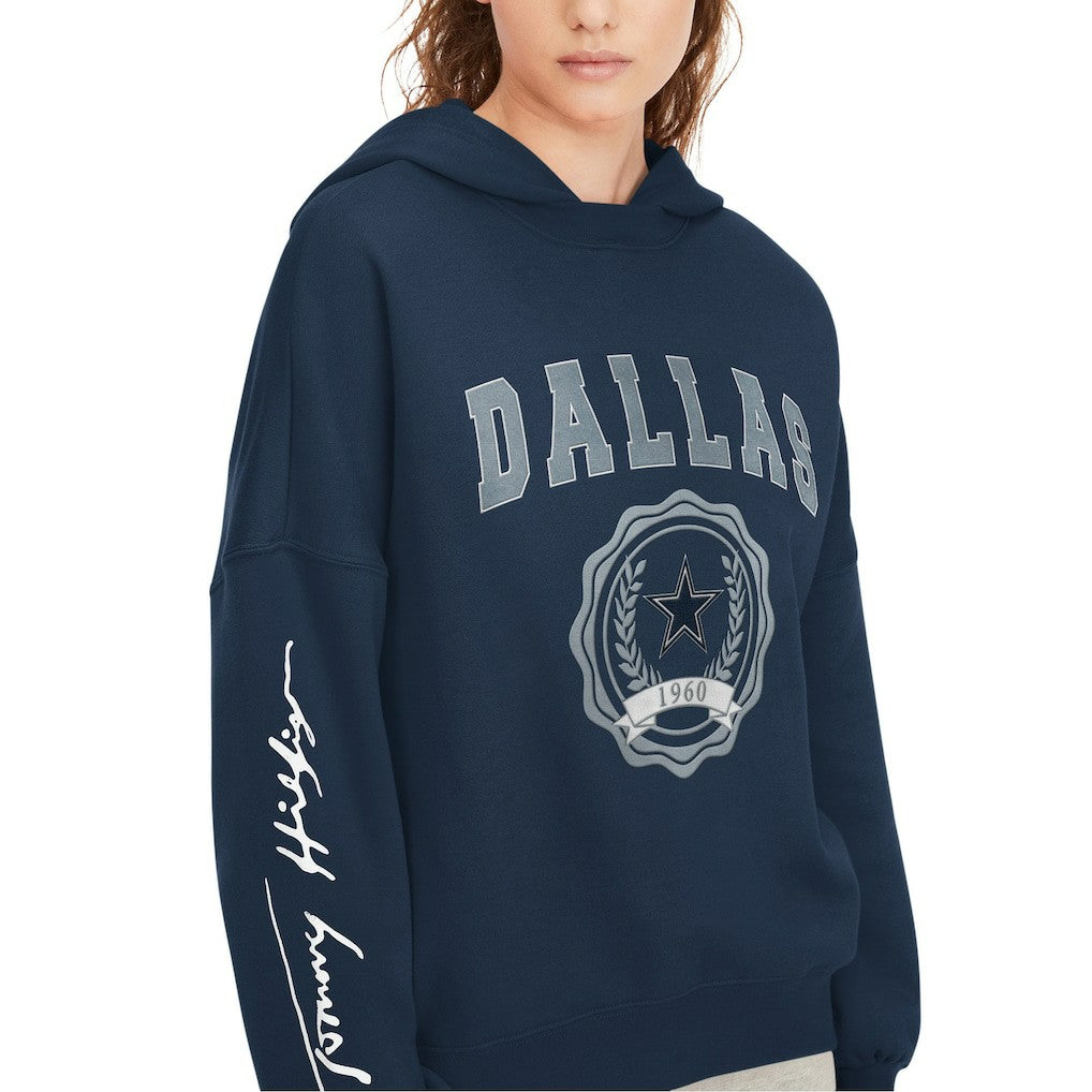 Dallas Cowboys Tommy Hilfiger Women's Becca Dropped Shoulders Pullover Hoodie | NFL Outlet