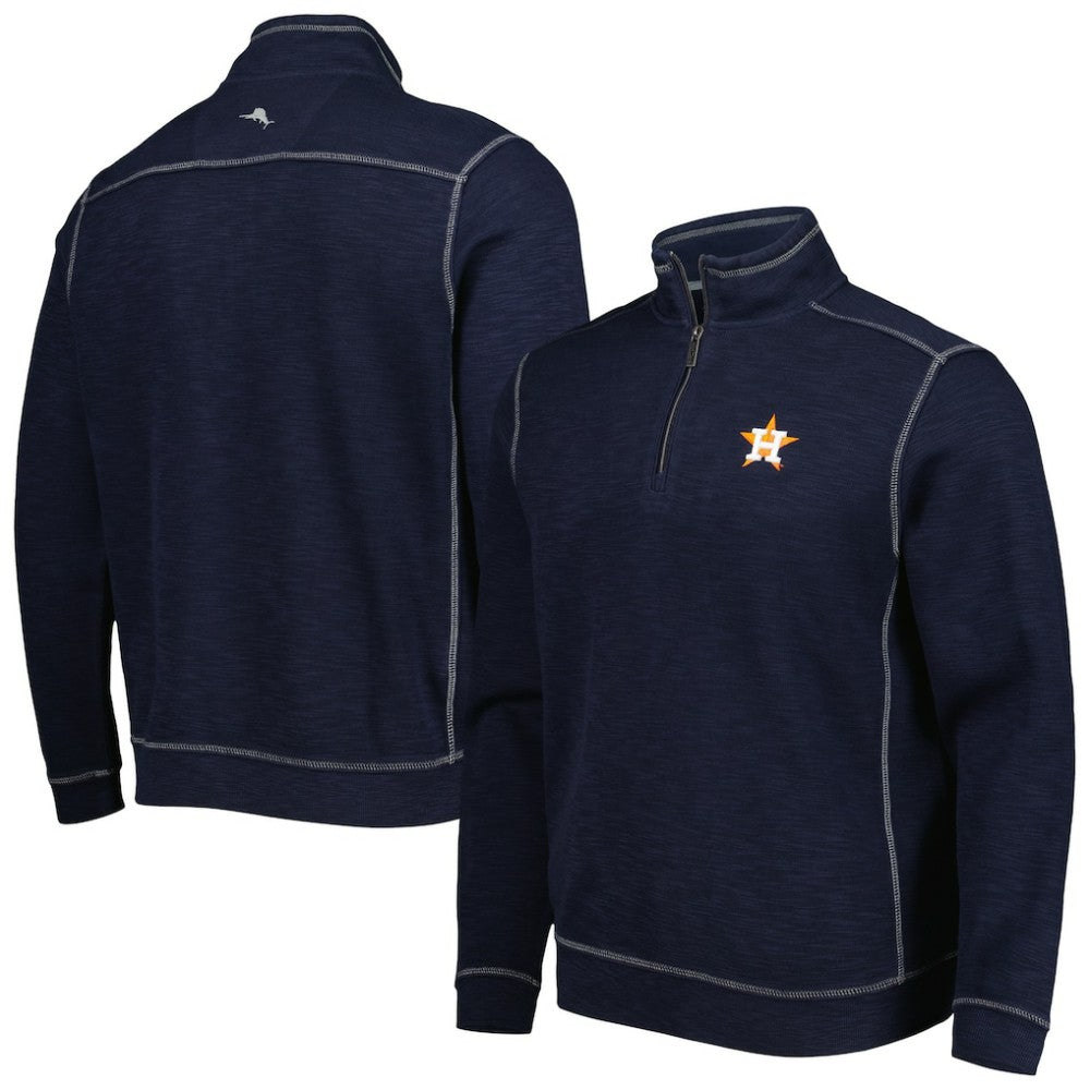 Houston Astros Tommy Bahama Tobago Bay Tri-Blend Quarter-Zip Sweatshirt - MLB Sweatshirts