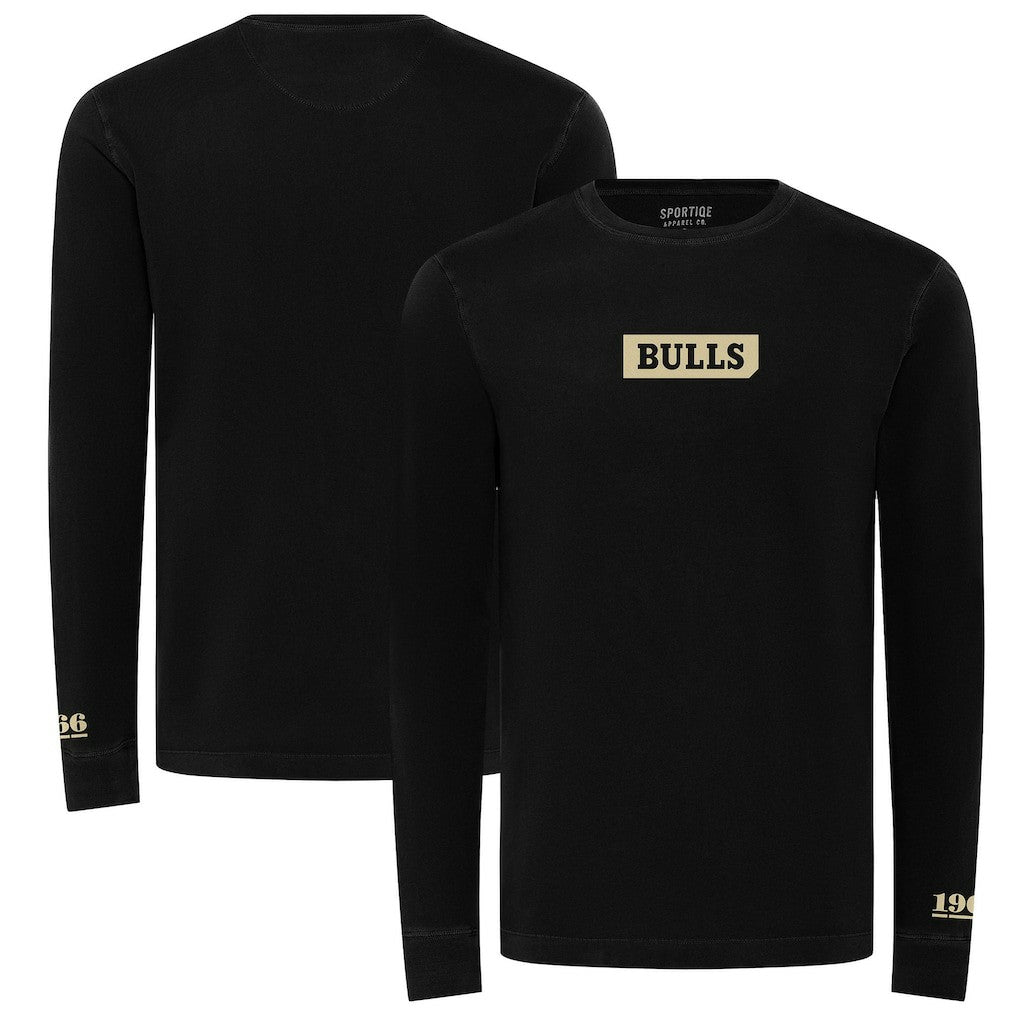 Black Chicago Bulls Sportiqe Unisex 1966 Collection Mohave Pullover Sweatshirt | NBA