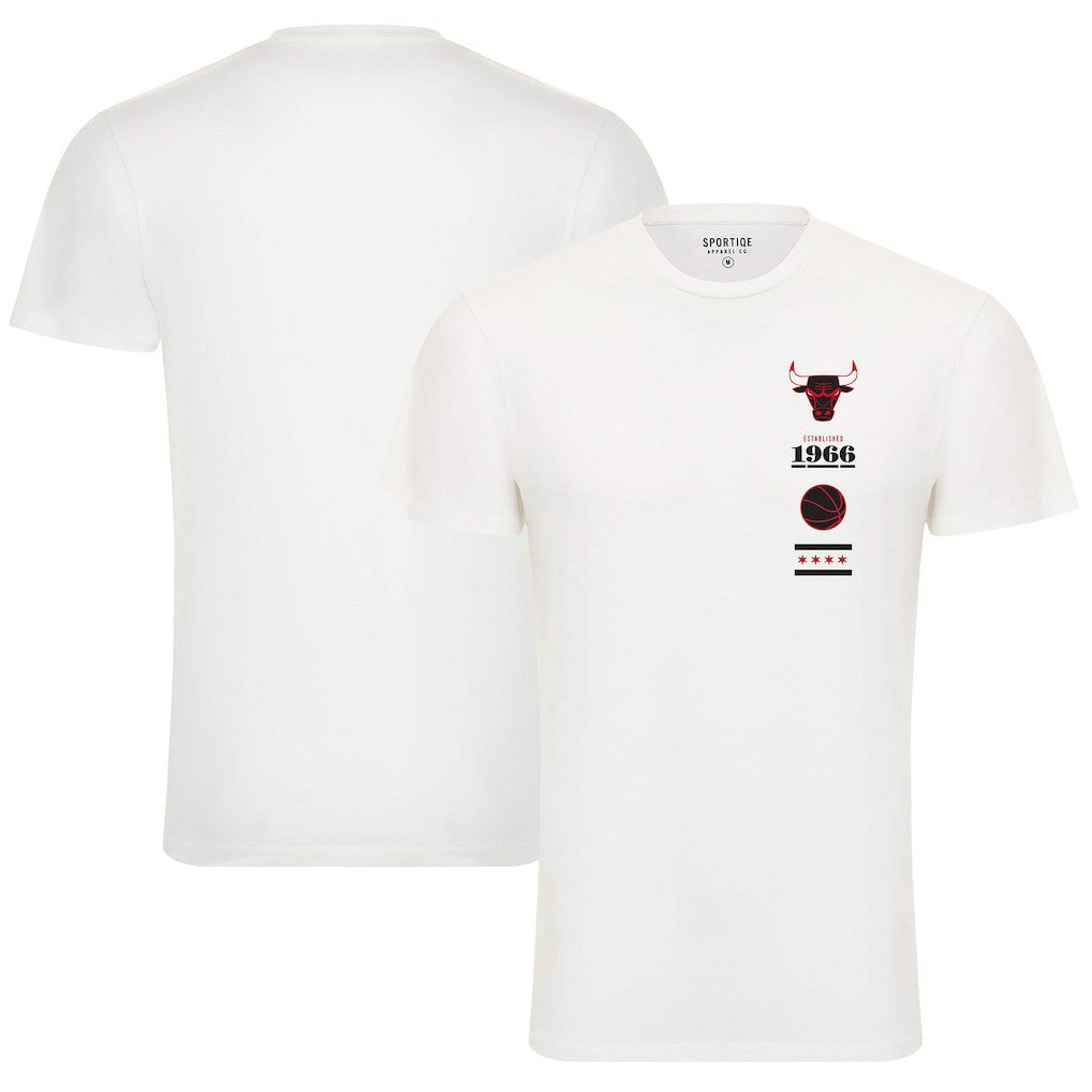 White Chicago Bulls Sportiqe Unisex 1966 Collection City Flag Bingham T-Shirt sale | NBA