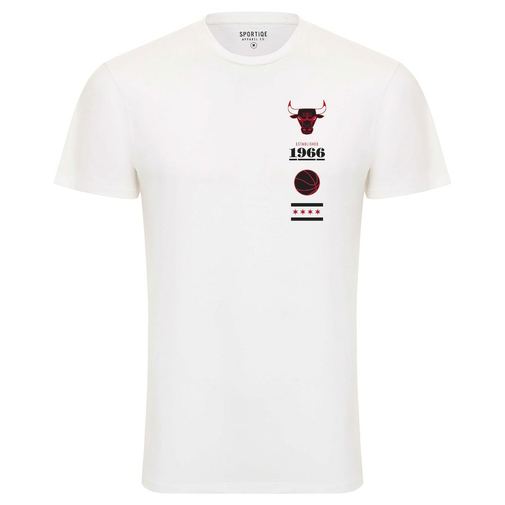 White Chicago Bulls Sportiqe Unisex 1966 Collection City Flag Bingham T-Shirt sale | NBA