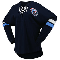 Tennessee Titans Women's Spirit Jersey Lace-Up V-Neck Long Sleeve T-Shirt | NFL New