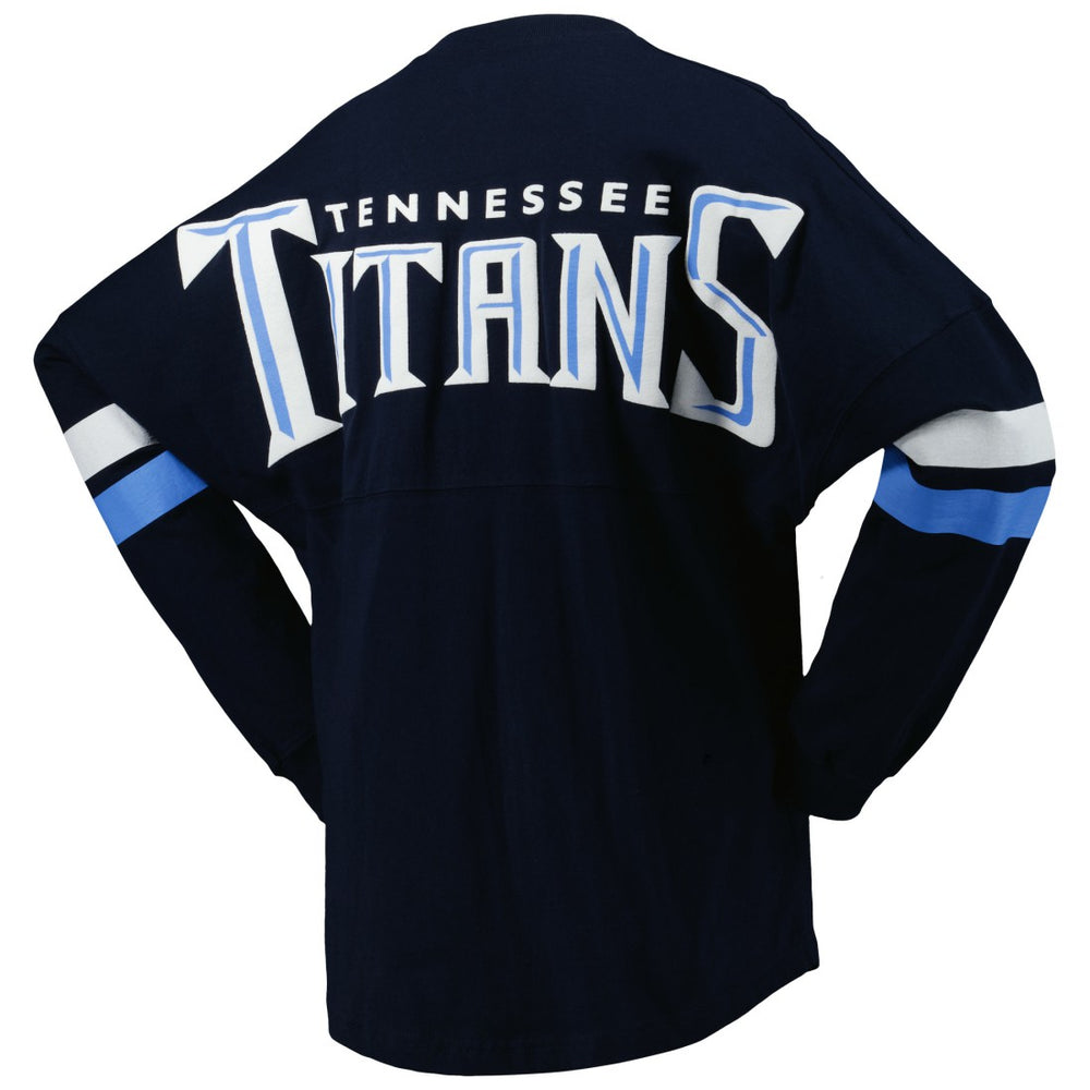 Tennessee Titans Women's Spirit Jersey Lace-Up V-Neck Long Sleeve T-Shirt | NFL New