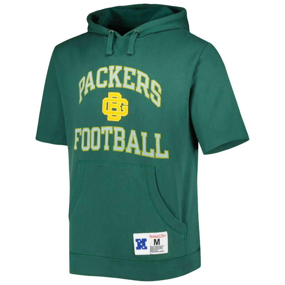 Green Bay Packers Washed Short Sleeve Pullover Hoodie | NFL Outlet