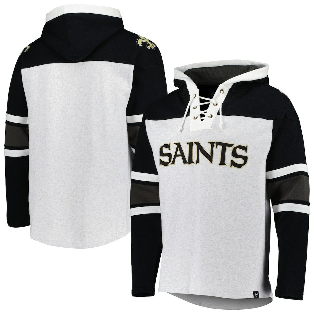 New Orleans Saints '47 Gridiron Lace-Up Pullover Hoodie | NFL On sale