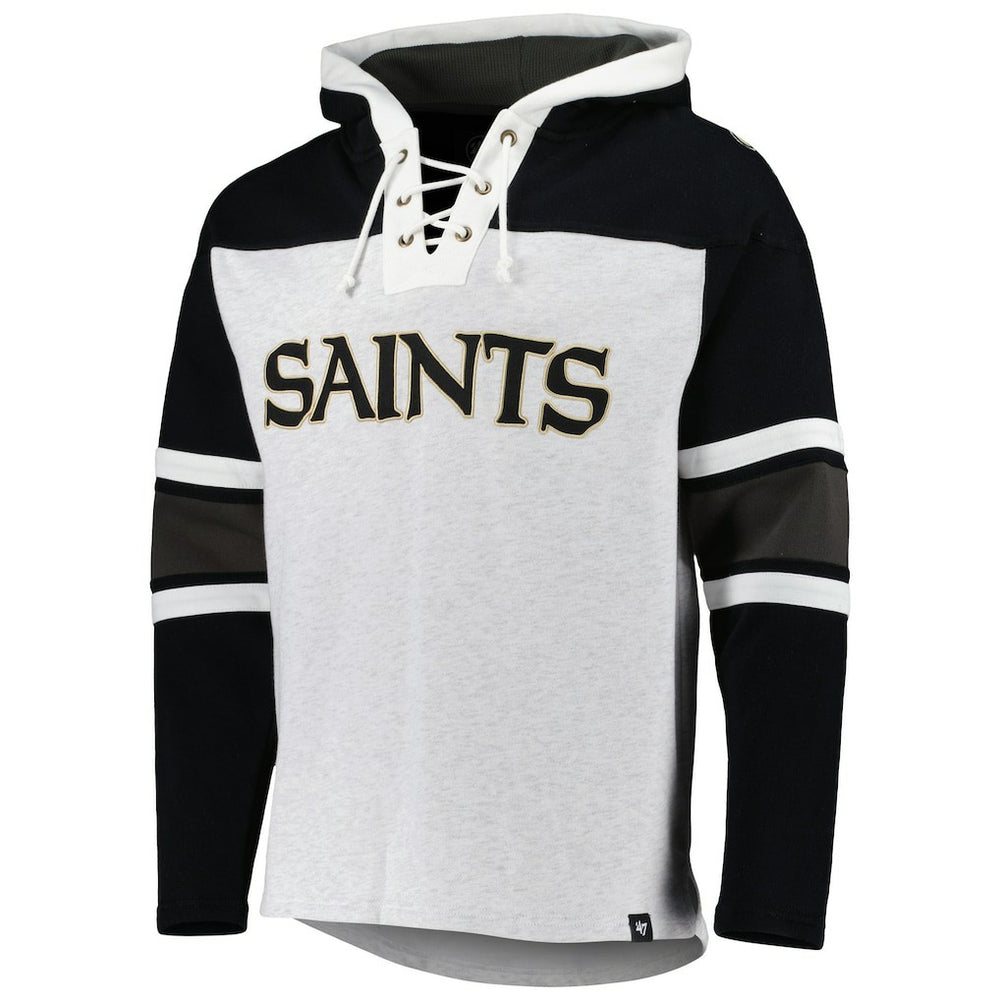 New Orleans Saints '47 Gridiron Lace-Up Pullover Hoodie | NFL On sale