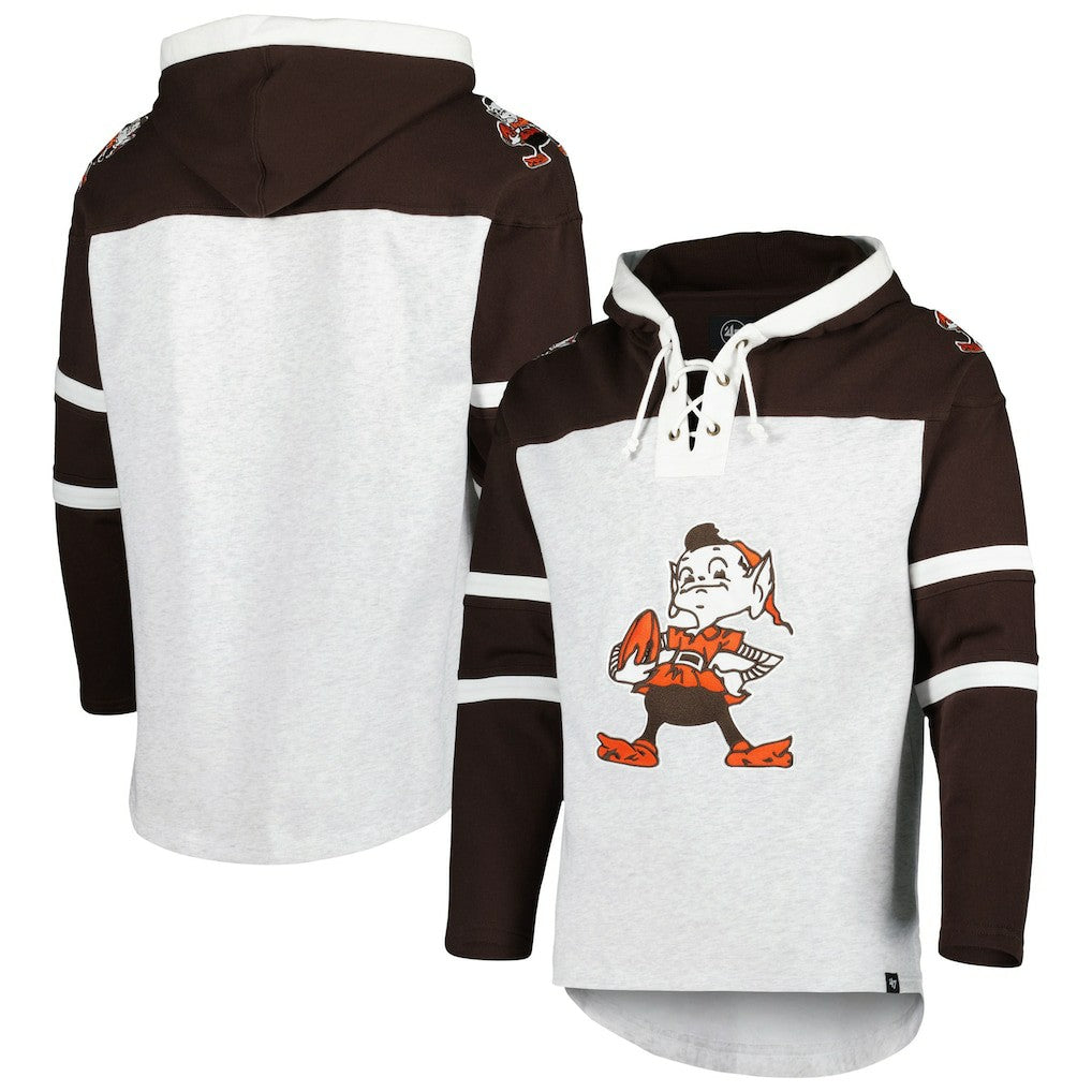 Cleveland Browns '47 Brownie The Elf Historic Logo Gridiron Lace-Up Pullover Hoodie | NFL Online