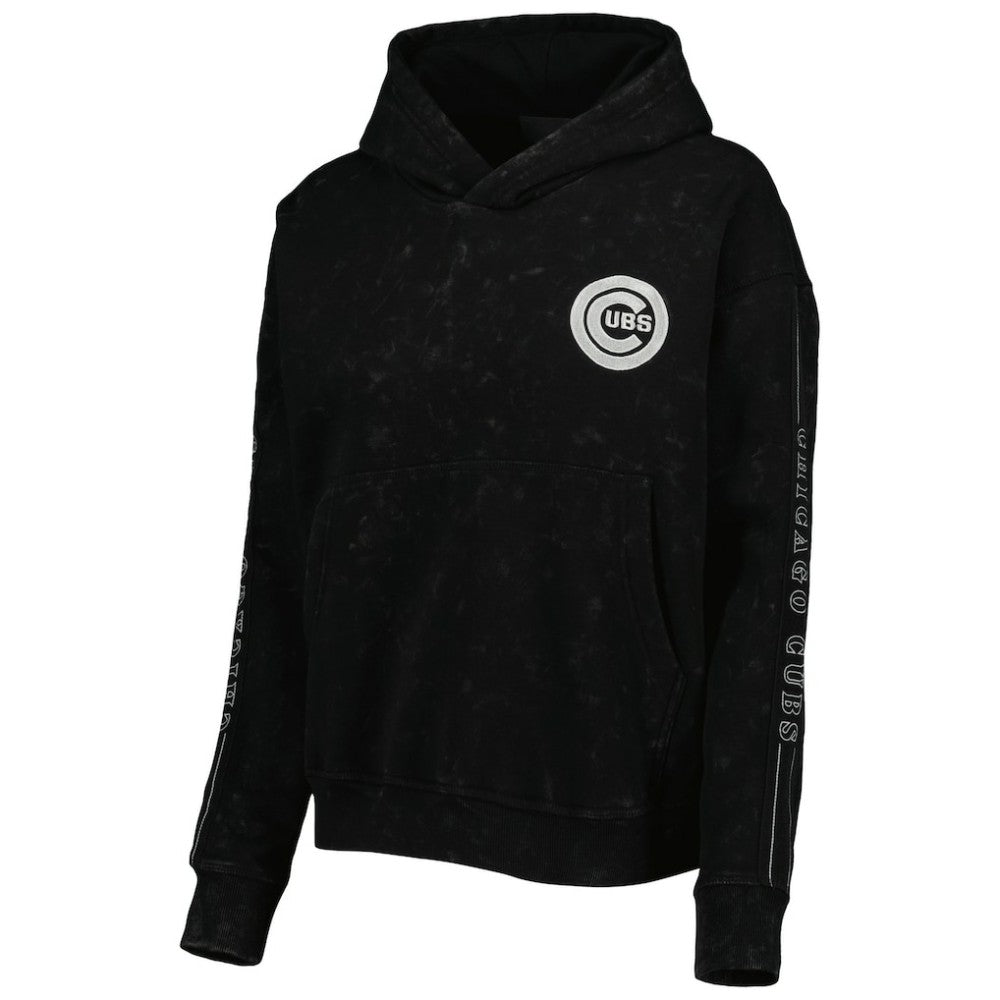 Chicago Cubs The Wild Collective Women's Marble Pullover Hoodie - MLB Hoodies