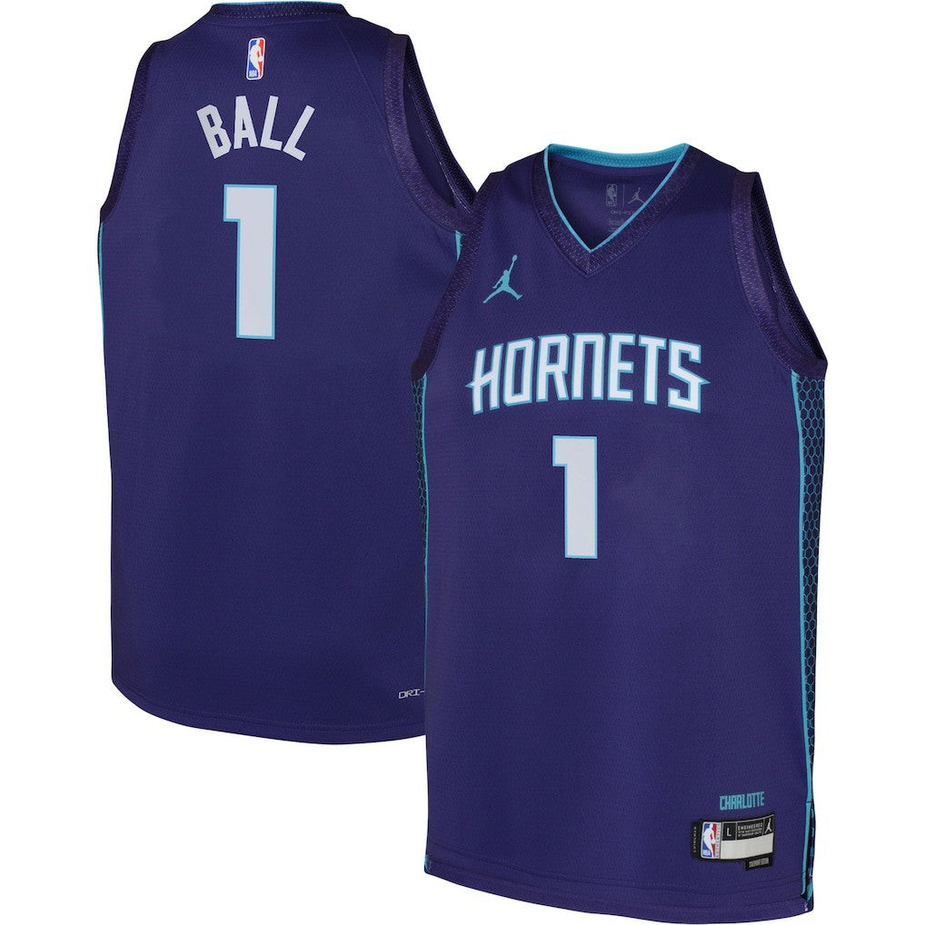 Purple LaMelo Ball Charlotte Hornets Jordan Brand Youth Swingman Jersey | NBA