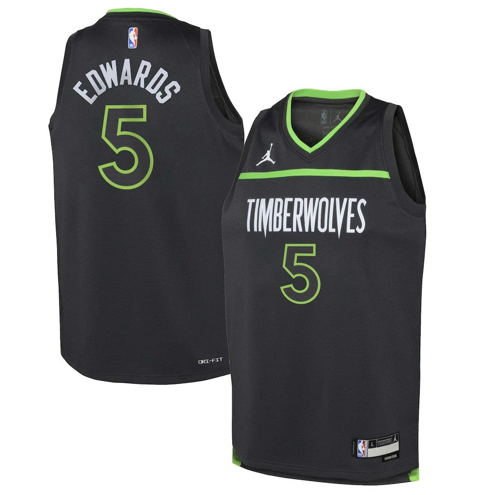 Black Anthony Edwards Minnesota Timberwolves Jordan Brand Youth Swingman Jersey | NBA