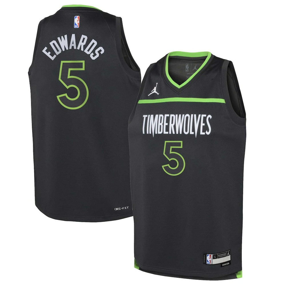 Black Anthony Edwards Minnesota Timberwolves Jordan Brand Youth Swingman Jersey | NBA