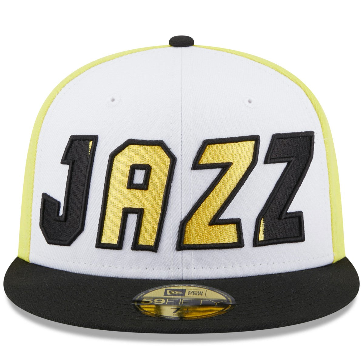 White/Black Utah Jazz Back Half 59FIFTY Fitted Hat | NBA