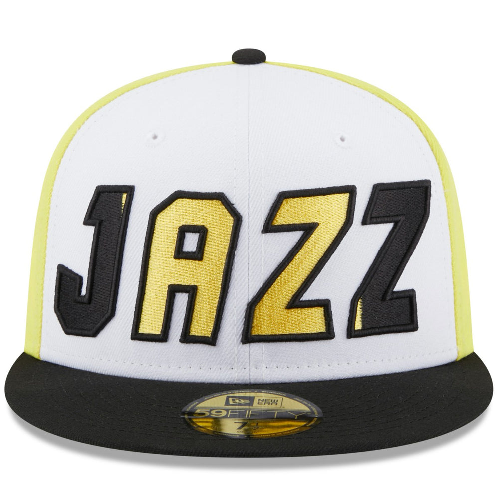 White/Black Utah Jazz Back Half 59FIFTY Fitted Hat | NBA