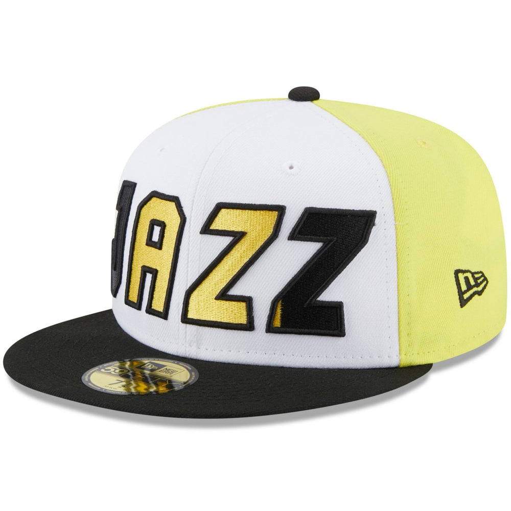 White/Black Utah Jazz Back Half 59FIFTY Fitted Hat | NBA