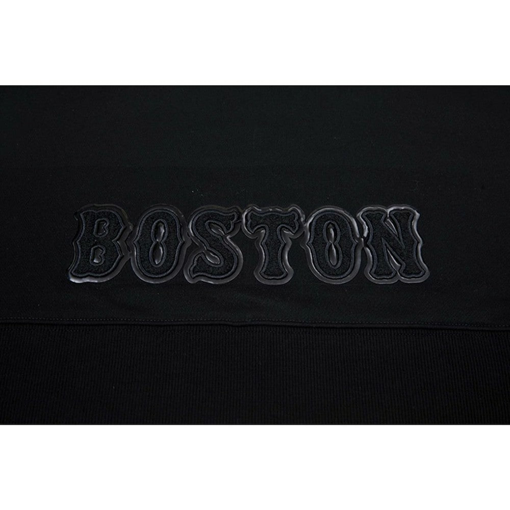 Boston Red Sox Pro Standard Women's Triple Black Cropped Pullover Hoodie - MLB Hoodies