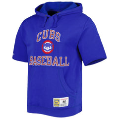 Chicago Cubs Mitchell & Ness Cooperstown Collection Washed Fleece Pullover Short Sleeve Hoodie - MLB Hoodies
