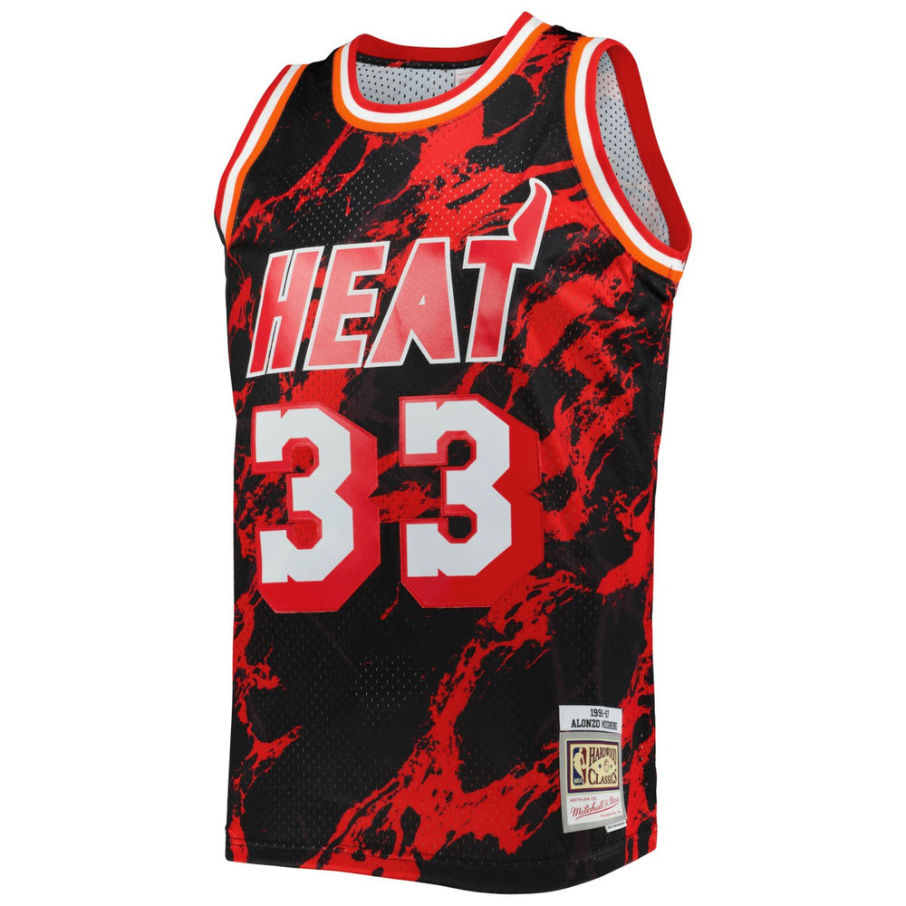 Black Alonzo Mourning Miami Heat 1996/97 Hardwood Classics Marble Swingman Jersey | NBA