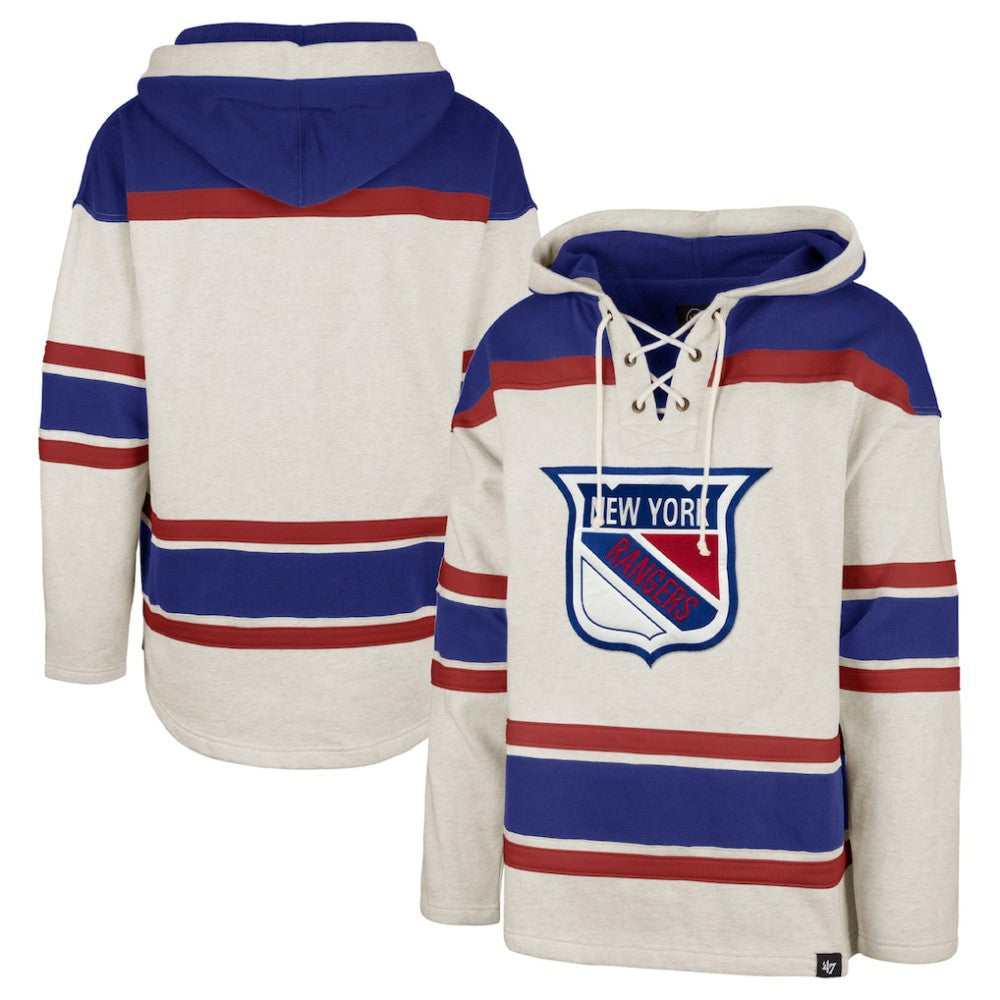 New York Rangers '47 Rockaway Lace-Up Pullover Hoodie -  NHL Hoodies