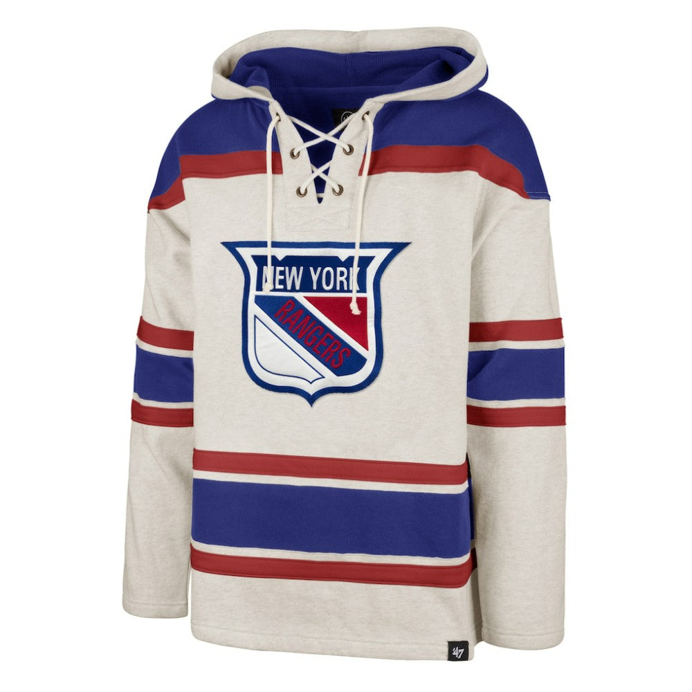 New York Rangers '47 Rockaway Lace-Up Pullover Hoodie -  NHL Hoodies