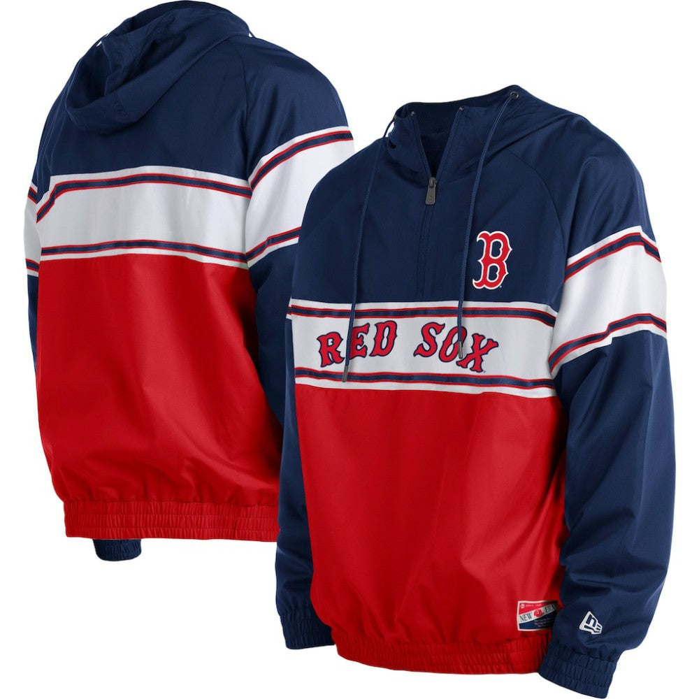 Boston Red Sox New Era Ripstop Raglan Quarter-Zip Hoodie - MLB Hoodies