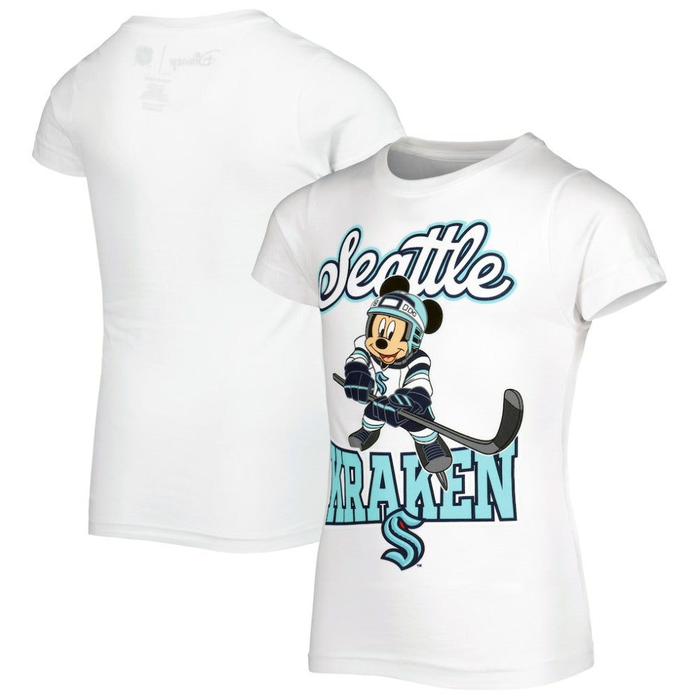 Seattle Kraken Girls Youth Mickey Mouse Go Team Go T-Shirt -  NHL T-shirts