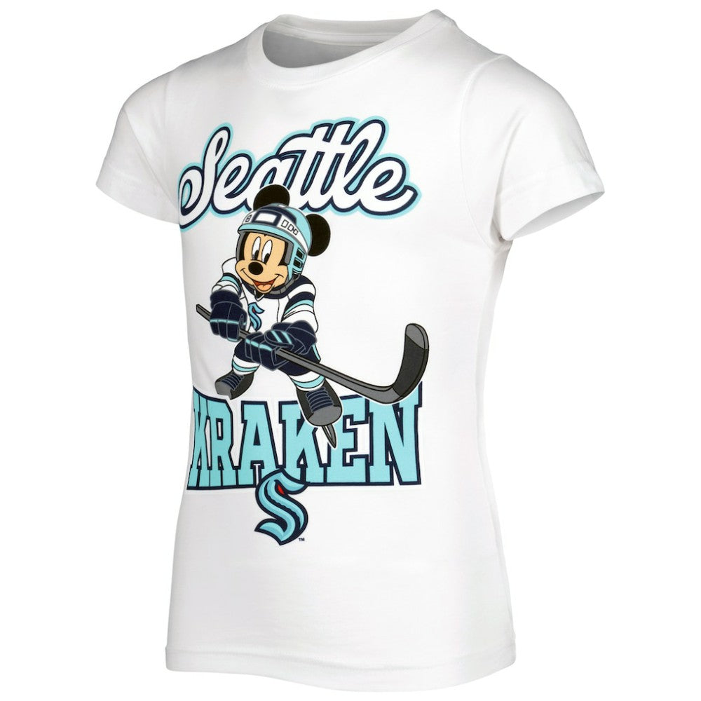 Seattle Kraken Girls Youth Mickey Mouse Go Team Go T-Shirt -  NHL T-shirts