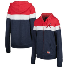 Atlanta Braves New Era Women's Colorblock Full-Zip Hoodie Jacket - MLB Jackets