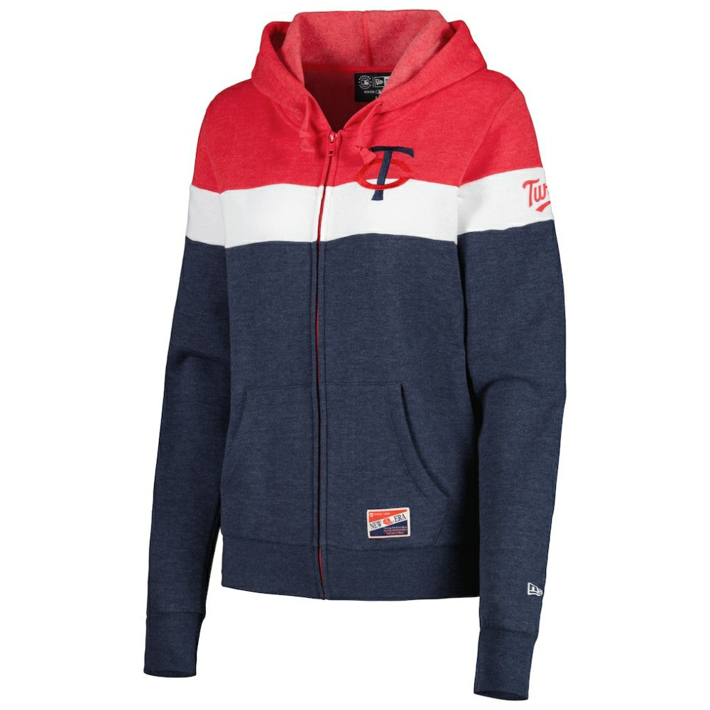 Minnesota Twins New Era Women's Colorblock Full-Zip Hoodie Jacket - MLB Jackets