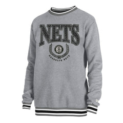 Heather Gray Brooklyn Nets Unisex Vintage Throwback Crew Sweatshirt | NBA