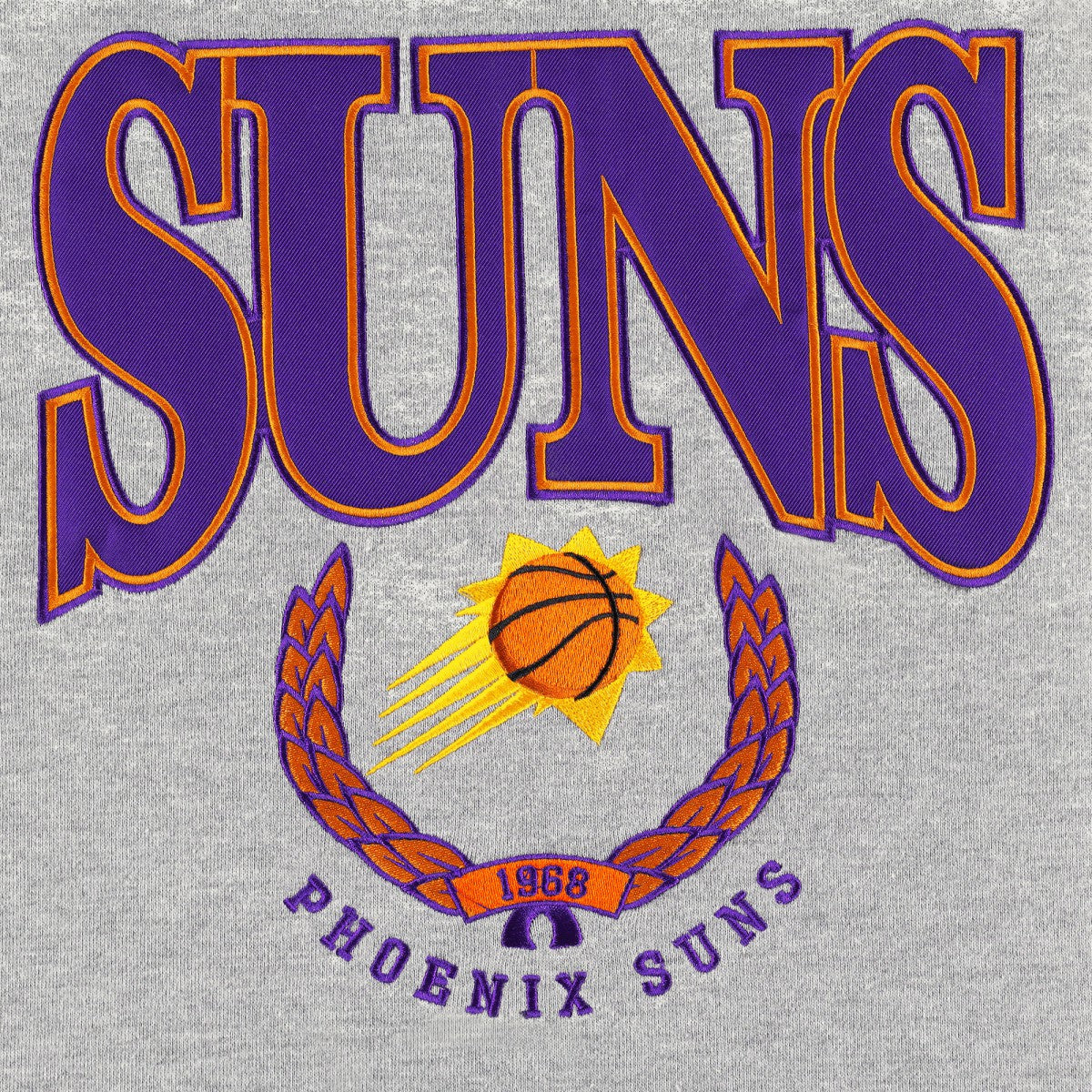 Heather Gray Phoenix Suns Unisex Vintage Throwback Crew Sweatshirt | NBA