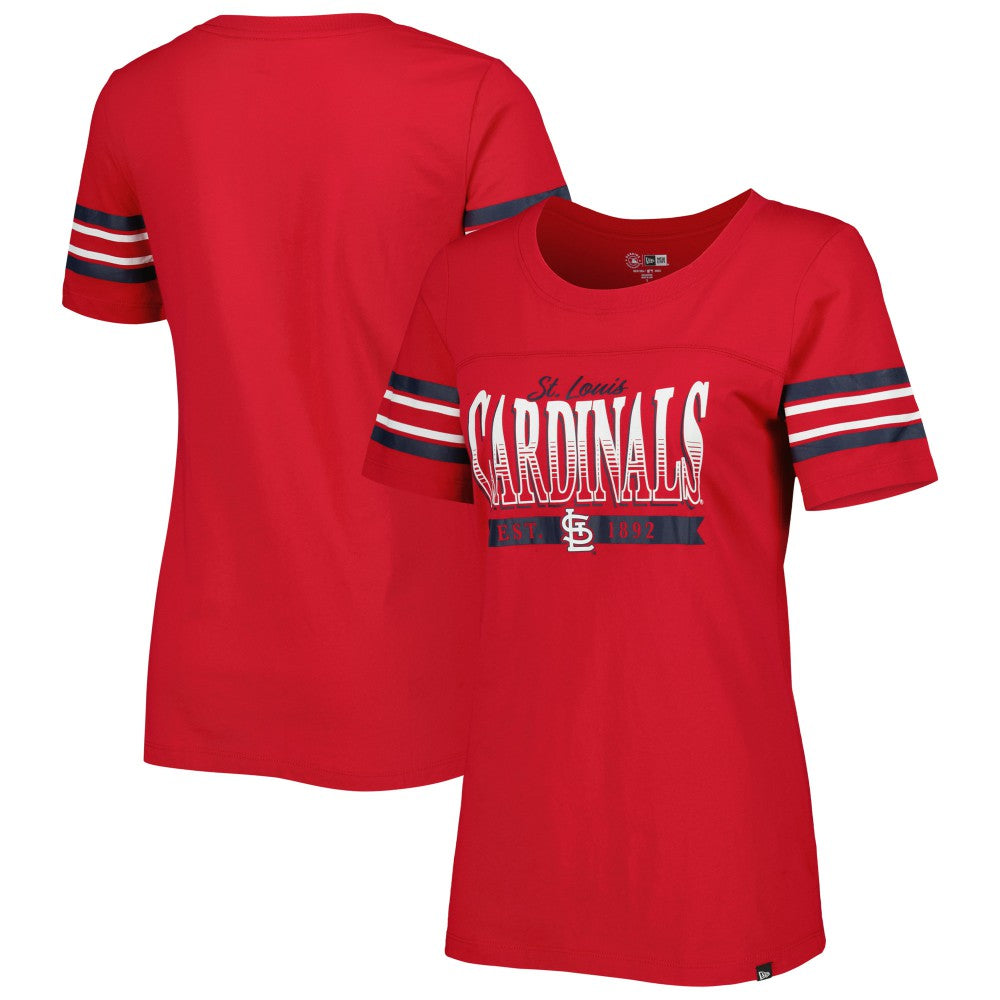 St. Louis Cardinals New Era Women's Team Stripe T-Shirt - MLB T-shirts