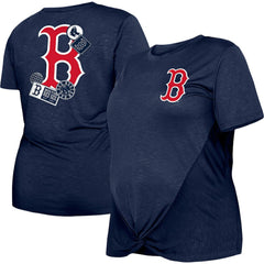 Boston Red Sox New Era Women's Plus Size Two-Hit Front Knot T-Shirt - MLB T-shirts