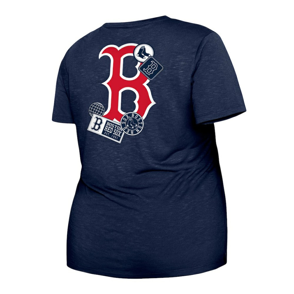 Boston Red Sox New Era Women's Plus Size Two-Hit Front Knot T-Shirt - MLB T-shirts
