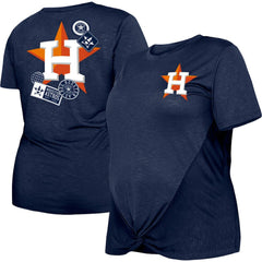 Houston Astros New Era Women's Plus Size Two-Hit Front Knot T-Shirt - MLB T-shirts