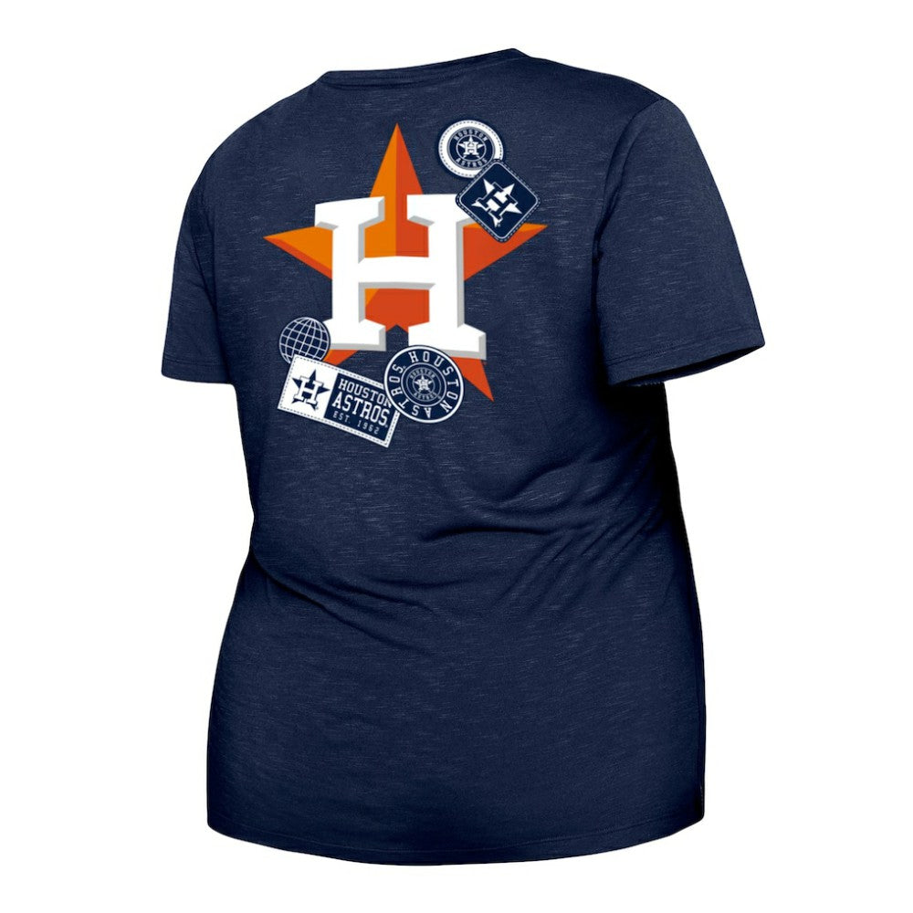 Houston Astros New Era Women's Plus Size Two-Hit Front Knot T-Shirt - MLB T-shirts