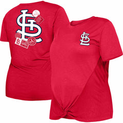 St. Louis Cardinals New Era Women's Plus Size Two-Hit Front Knot T-Shirt - MLB T-shirts