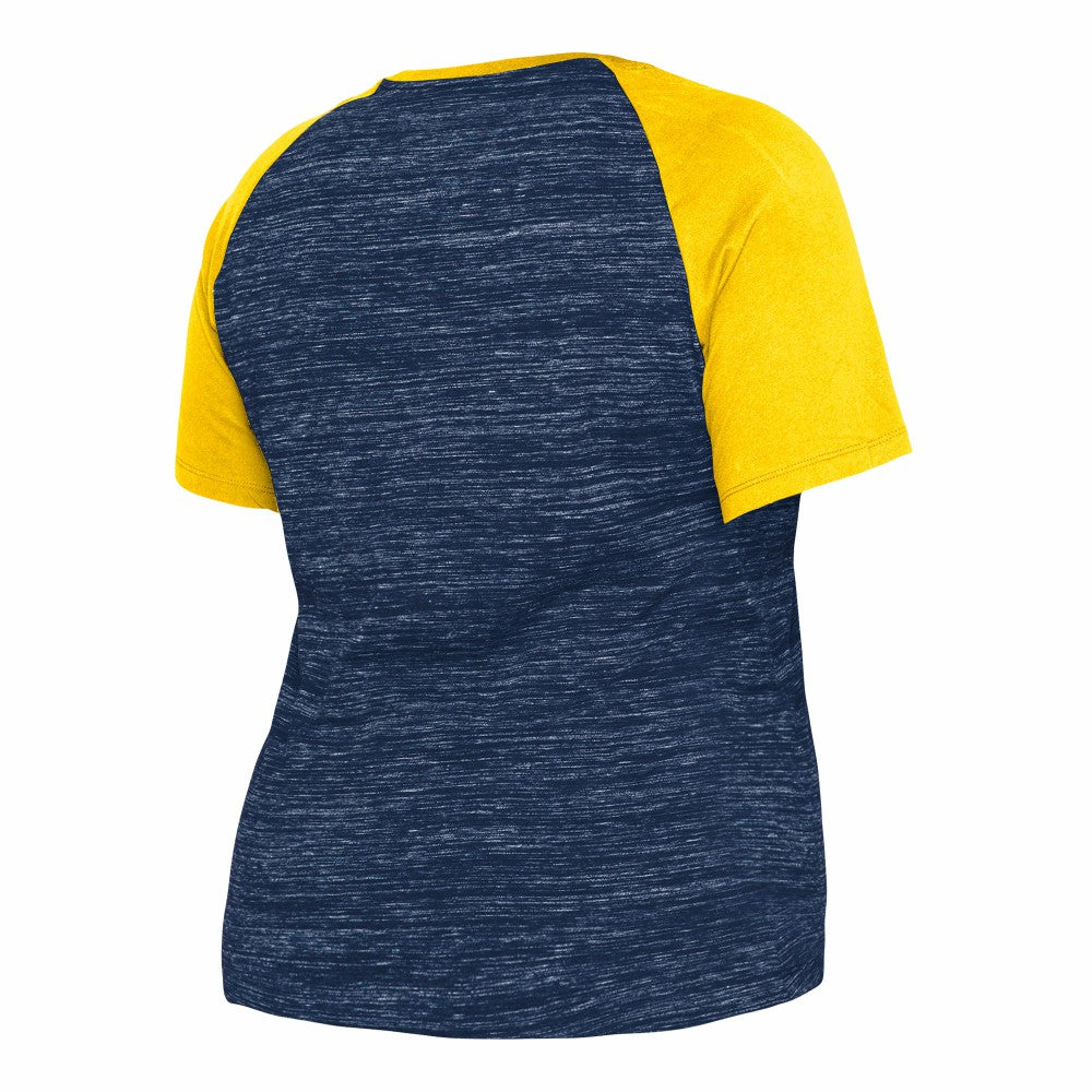 Milwaukee Brewers New Era Women's Plus Size Space Dye Raglan V-Neck T-Shirt - MLB T-shirts