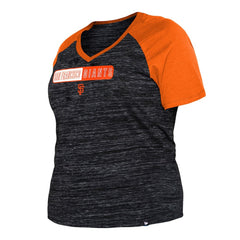 San Francisco Giants New Era Women's Plus Size Space Dye Raglan V-Neck T-Shirt - MLB T-shirts