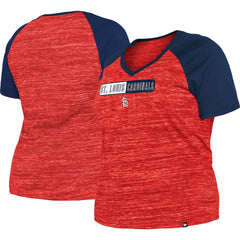 St. Louis Cardinals New Era Women's Plus Size Space Dye Raglan V-Neck T-Shirt - MLB T-shirts