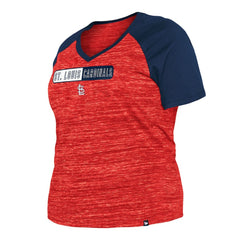 St. Louis Cardinals New Era Women's Plus Size Space Dye Raglan V-Neck T-Shirt - MLB T-shirts