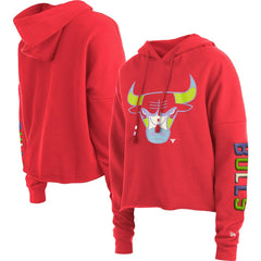 Red Chicago Bulls Women's Color Pack Cropped Top Pullover Hoodie | NBA