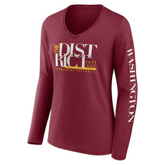 Washington Commanders Women's Hometown Sweep Long Sleeve V-Neck T-Shirt | NFL Discount