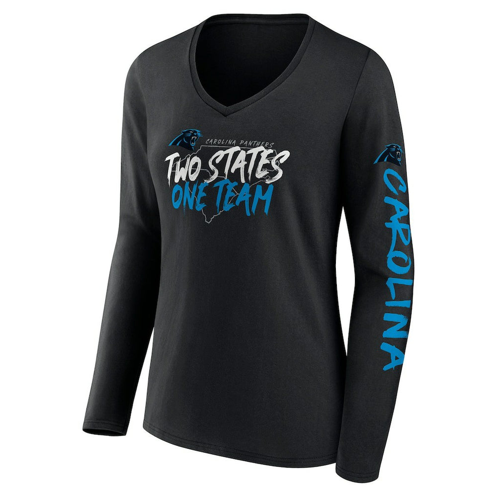 Carolina Panthers Women's Hometown Sweep Long Sleeve V-Neck T-Shirt | NFL Sale