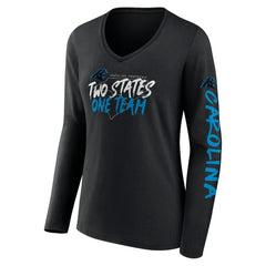 Carolina Panthers Women's Hometown Sweep Long Sleeve V-Neck T-Shirt | NFL Sale