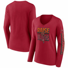 Tampa Bay Buccaneers Women's Hometown Sweep Long Sleeve V-Neck T-Shirt | NFL Online