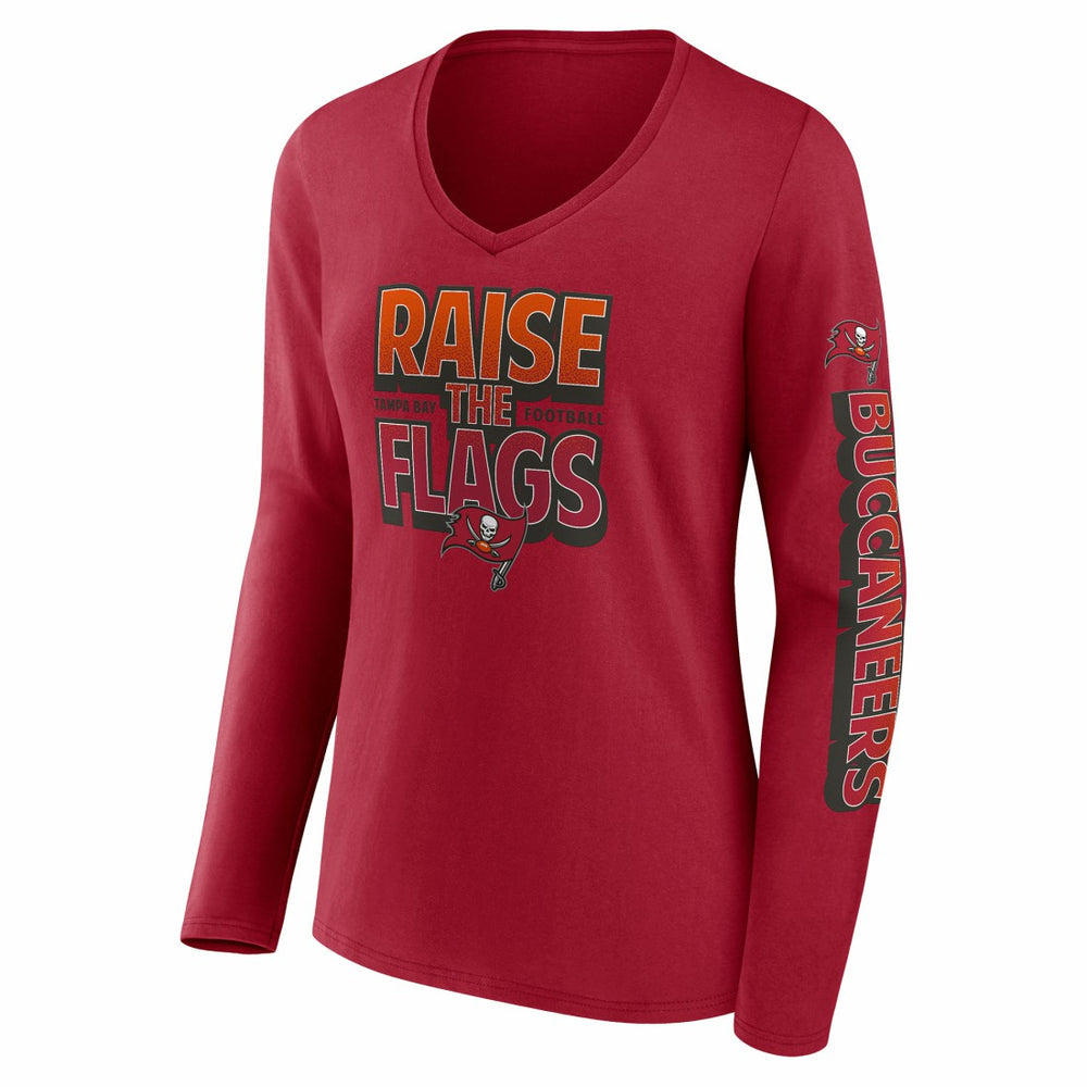 Tampa Bay Buccaneers Women's Hometown Sweep Long Sleeve V-Neck T-Shirt | NFL Online