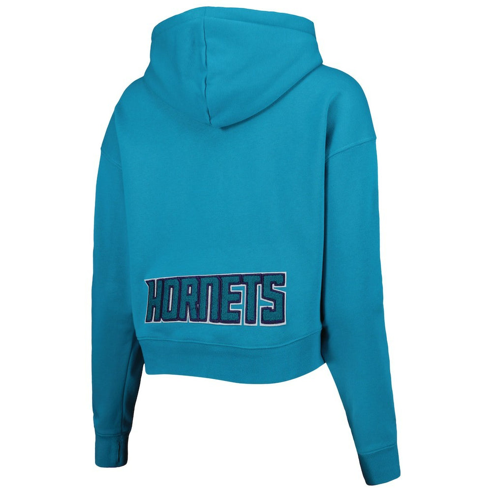 Teal Charlotte Hornets Pro Standard Women's Classic Fleece Cropped Pullover Hoodie | NBA