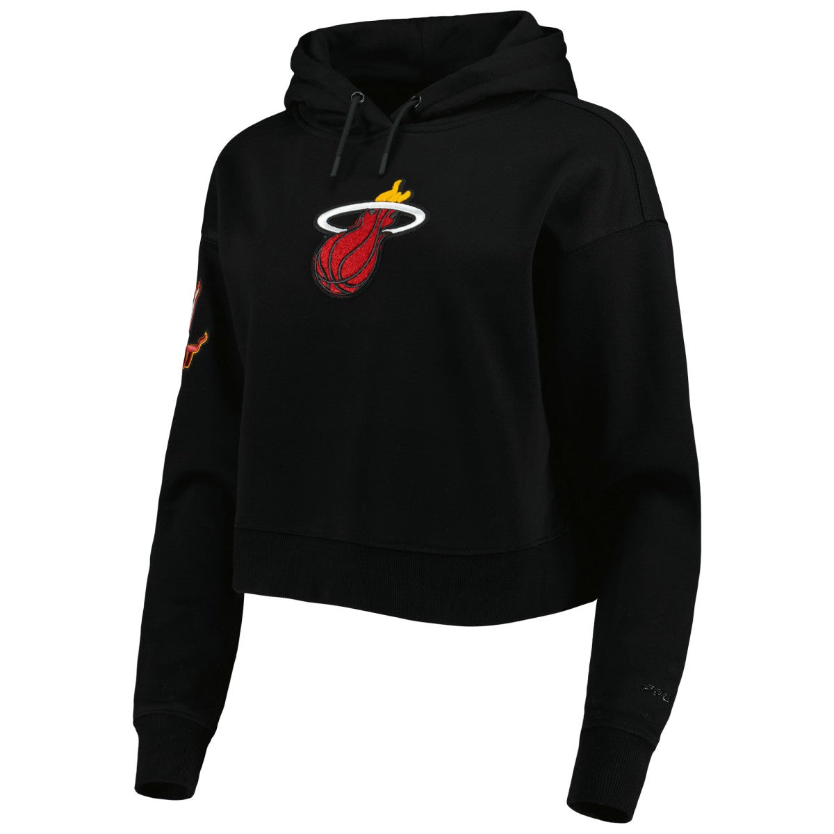 Black Miami Heat Pro Standard Women's Classic Fleece Cropped Pullover Hoodie | NBA