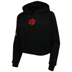 Black Toronto Raptors Pro Standard Women's Classic Fleece Cropped Pullover Hoodie | NBA